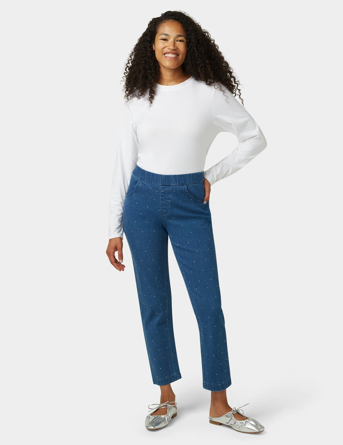 Rhinestone Cowgirl Denim Pant - Dark Rinse Wash | Hue