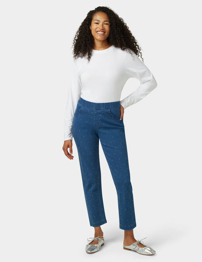 Rhinestone Cowgirl Denim Pant - Dark Rinse Wash | Hue