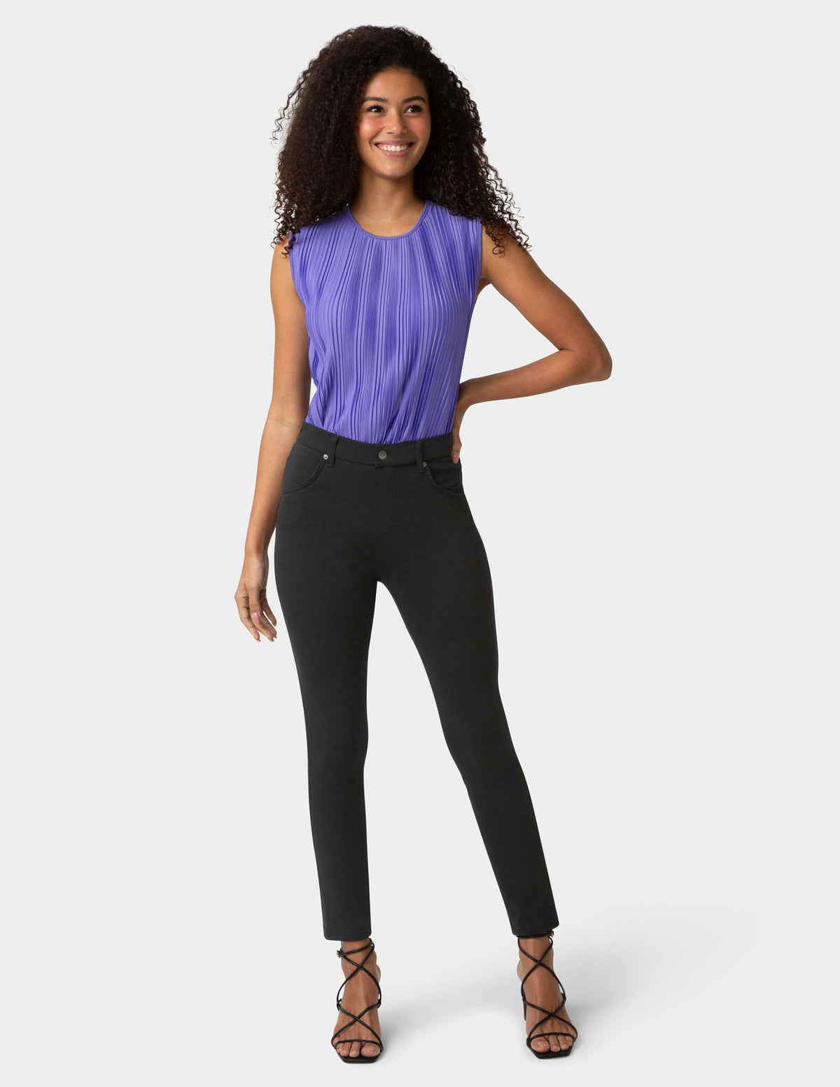 Ultra Soft Denim High Waist Skimmer - Black | Hue