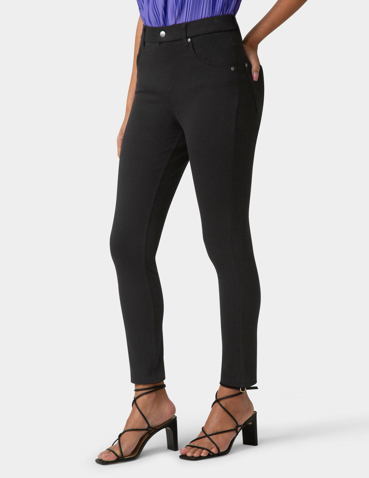 Ultra Soft Denim High Waist Skimmer - Black | Hue