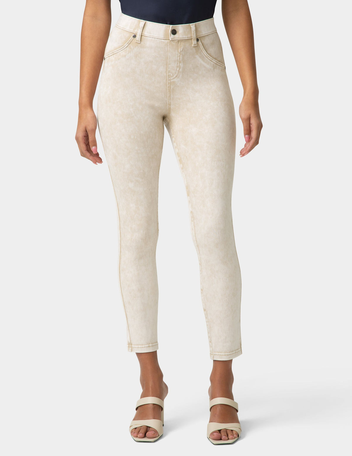 Ultra Soft Denim High Waist Skimmer - Oatmeal Acid Wash | Hue