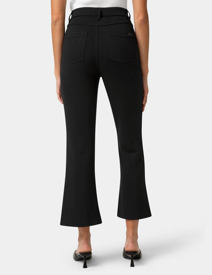 Double Soft Jersey Kick Flare Pant - Black | Hue