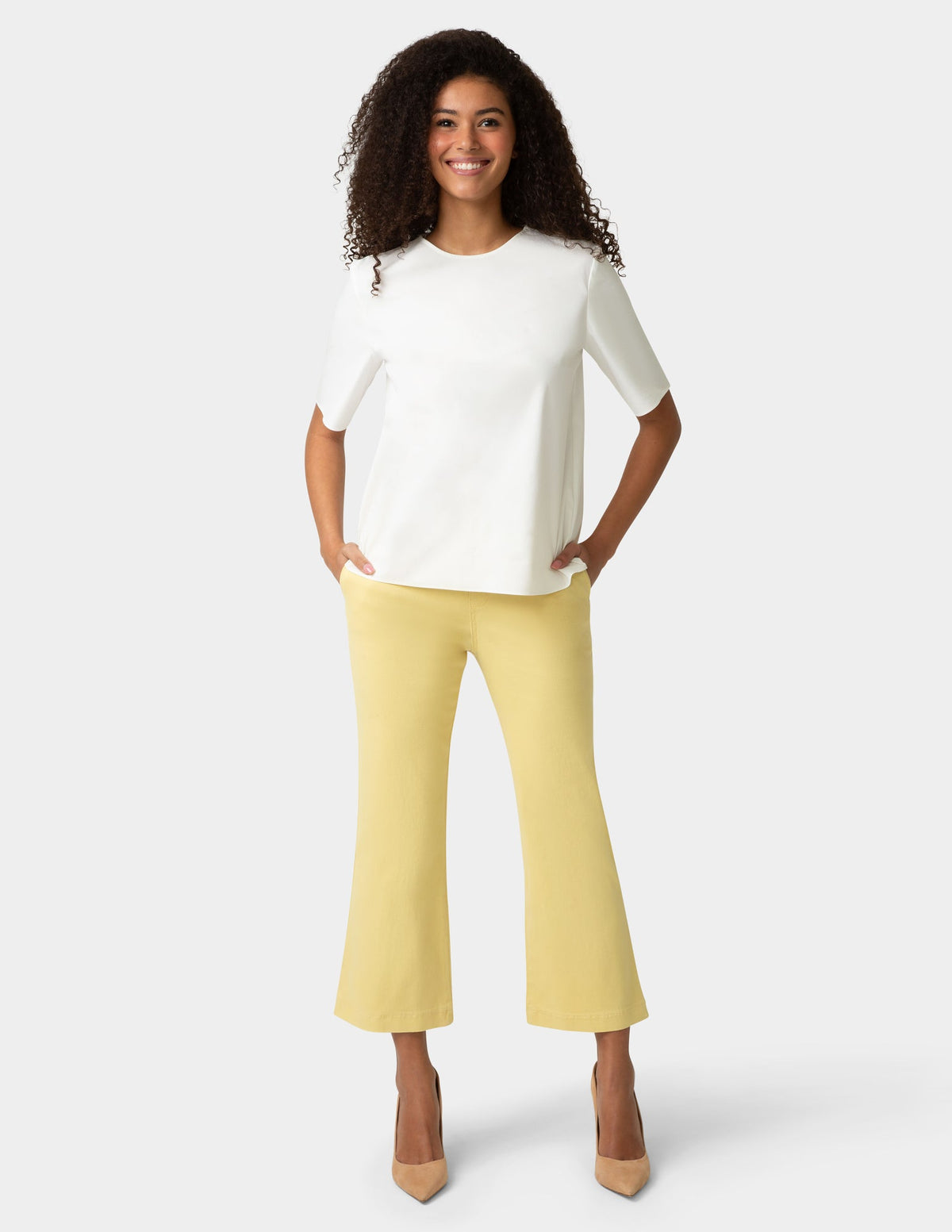 Ultra Stretch Chino Kick Flare Pant - Straw | Hue