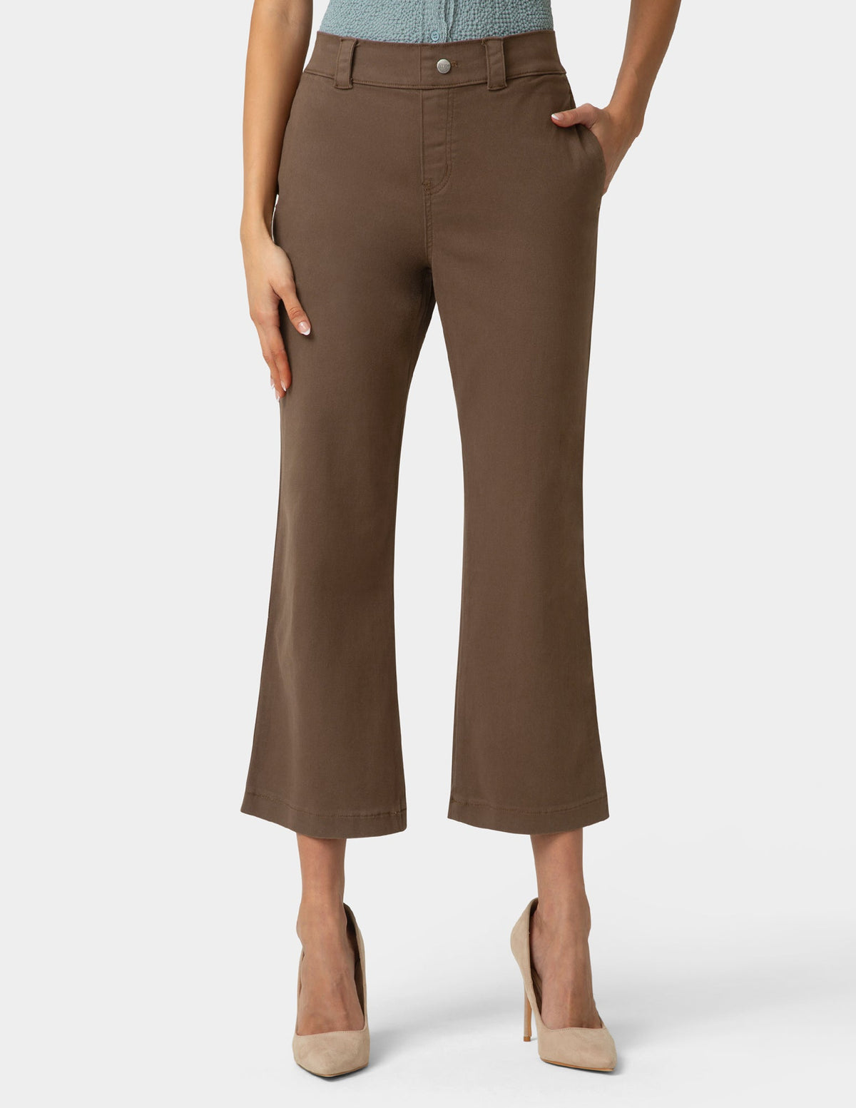 Ultra Stretch Chino Kick Flare Pant - Shaved Chocolate | Hue