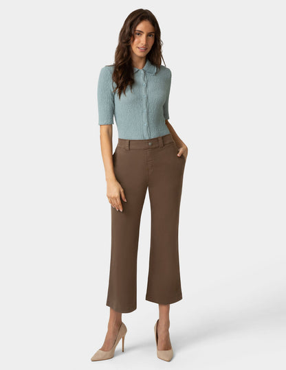 Ultra Stretch Chino Kick Flare Pant - Shaved Chocolate | Hue