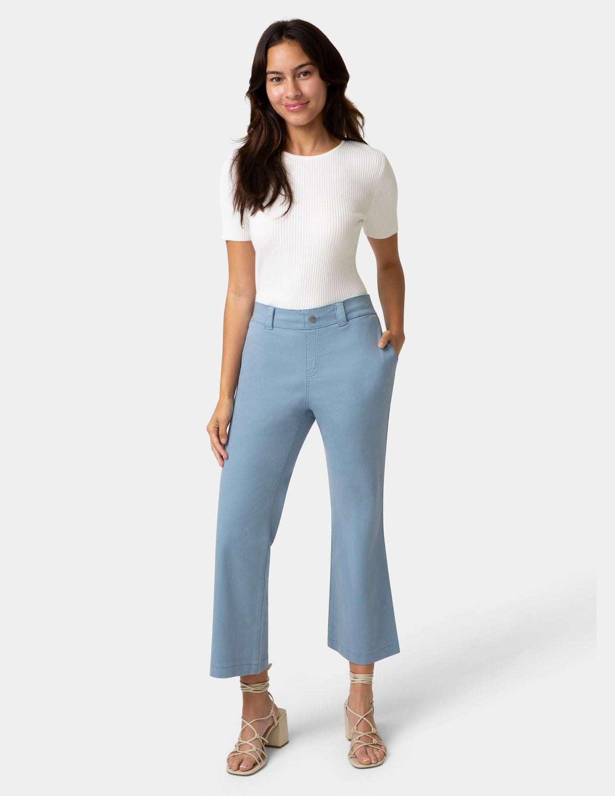 Ultra Stretch Chino Kick Flare Pant - Colony Blue | Hue