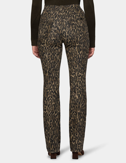 Leopard Denim Baby Bootcut Legging - Olive | Hue