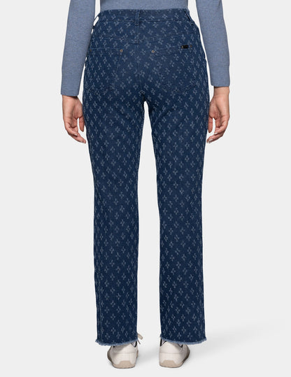 Textured Denim Straight Leg Legging - Medium Wash | Hue