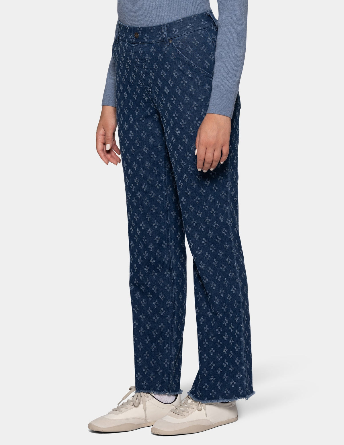 Textured Denim Straight Leg Legging - Medium Wash | Hue