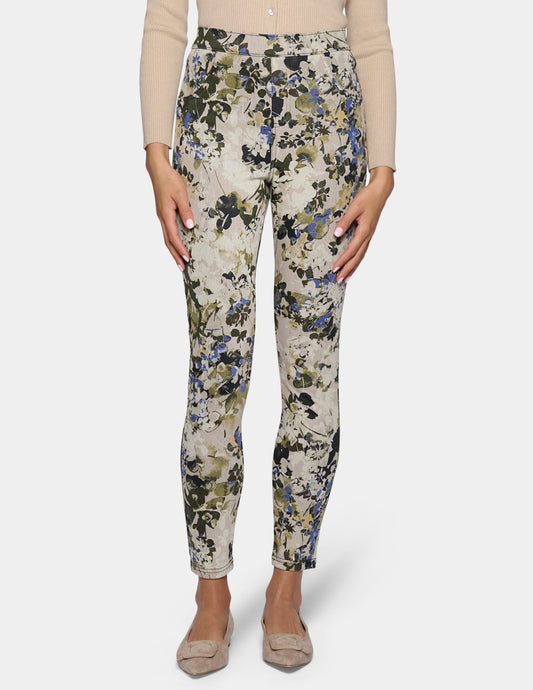 Fall Blossom Denim Legging - Ivory Multi | Hue
