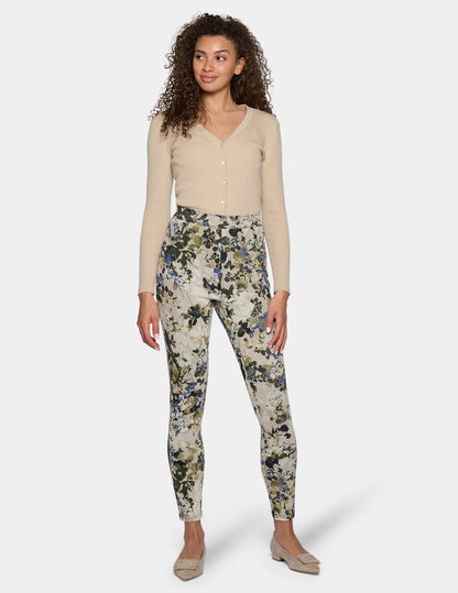 Fall Blossom Denim Legging - Ivory Multi | Hue