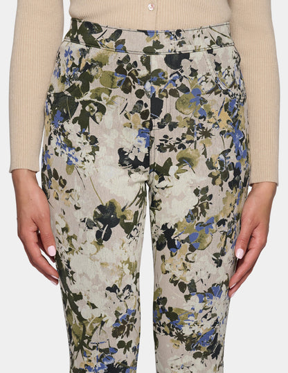 Fall Blossom Denim Legging - Ivory Multi | Hue