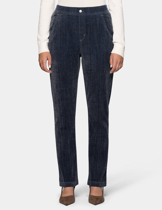Hi-Rise Chenille Denim Pant - Dark Denim | Hue