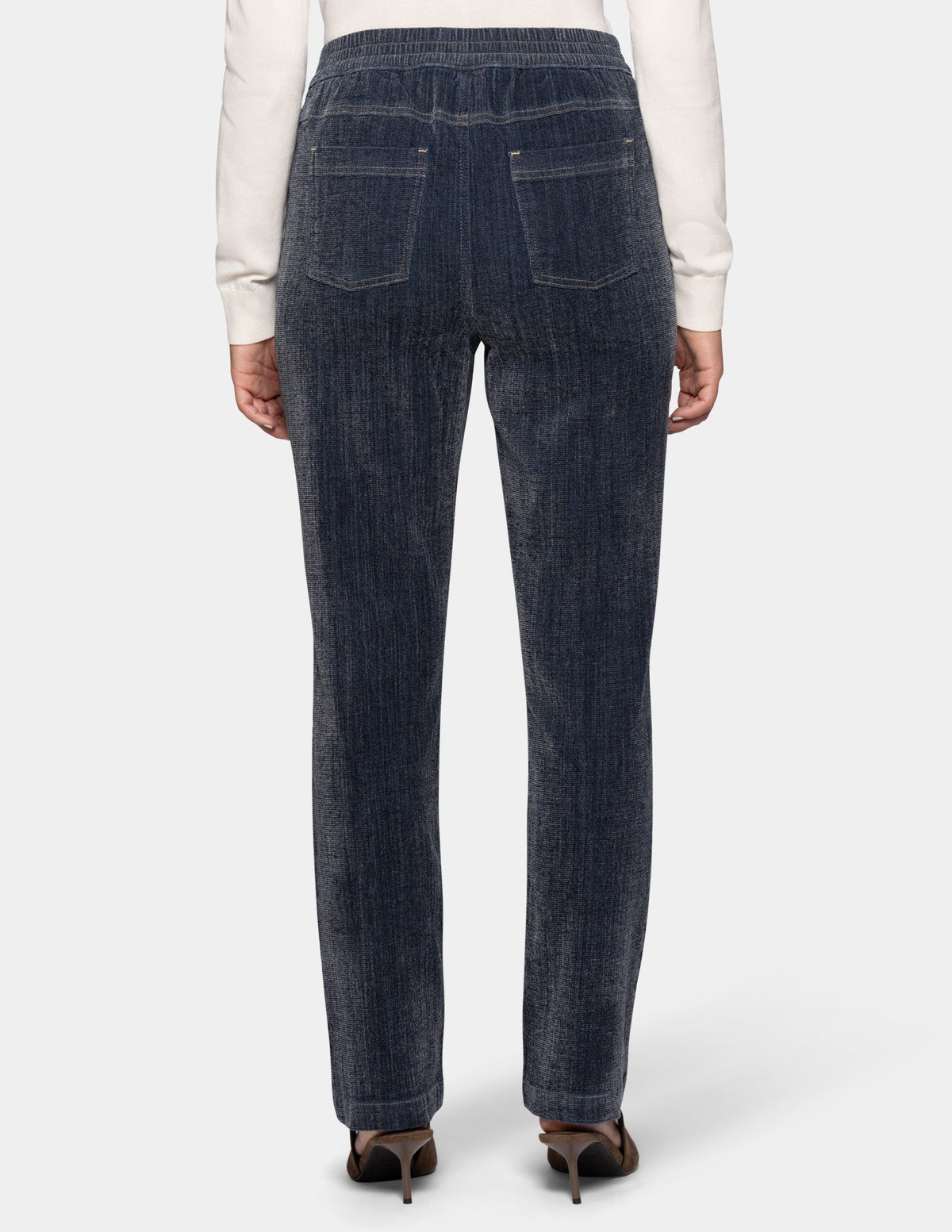 Hi-Rise Chenille Denim Pant - Dark Denim | Hue