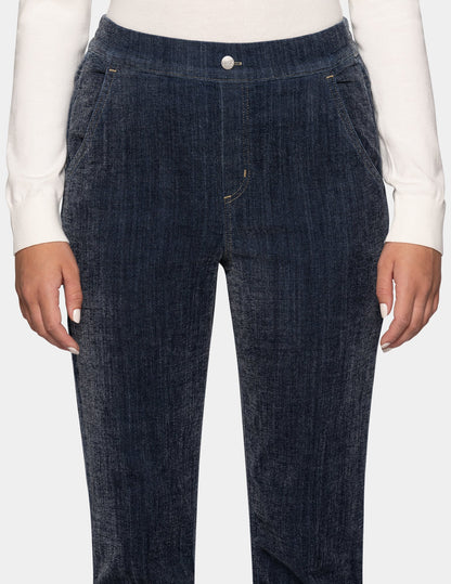 Hi-Rise Chenille Denim Pant - Dark Denim | Hue