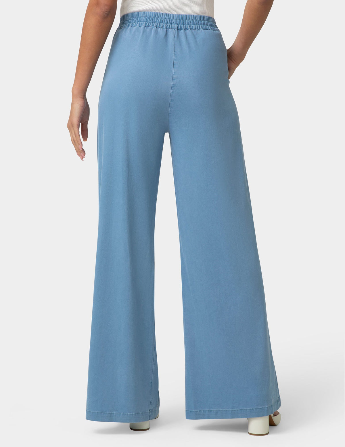 Fluid Denim Palazzo Pant - Chambray Wash | Hue