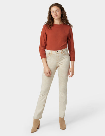 Ultra Soft Denim Baby Bootcut - Oatmeal Acid Wash | Hue