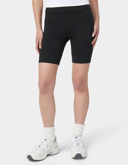 Hi Waist Blackout Cotton Bike Shorts - Black | Hue