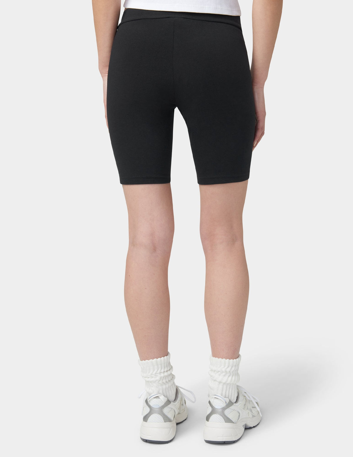 Hi Waist Blackout Cotton Bike Shorts - Black | Hue