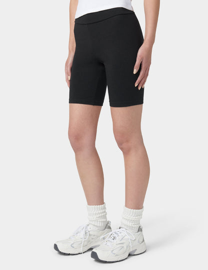 Hi Waist Blackout Cotton Bike Shorts - Black | Hue