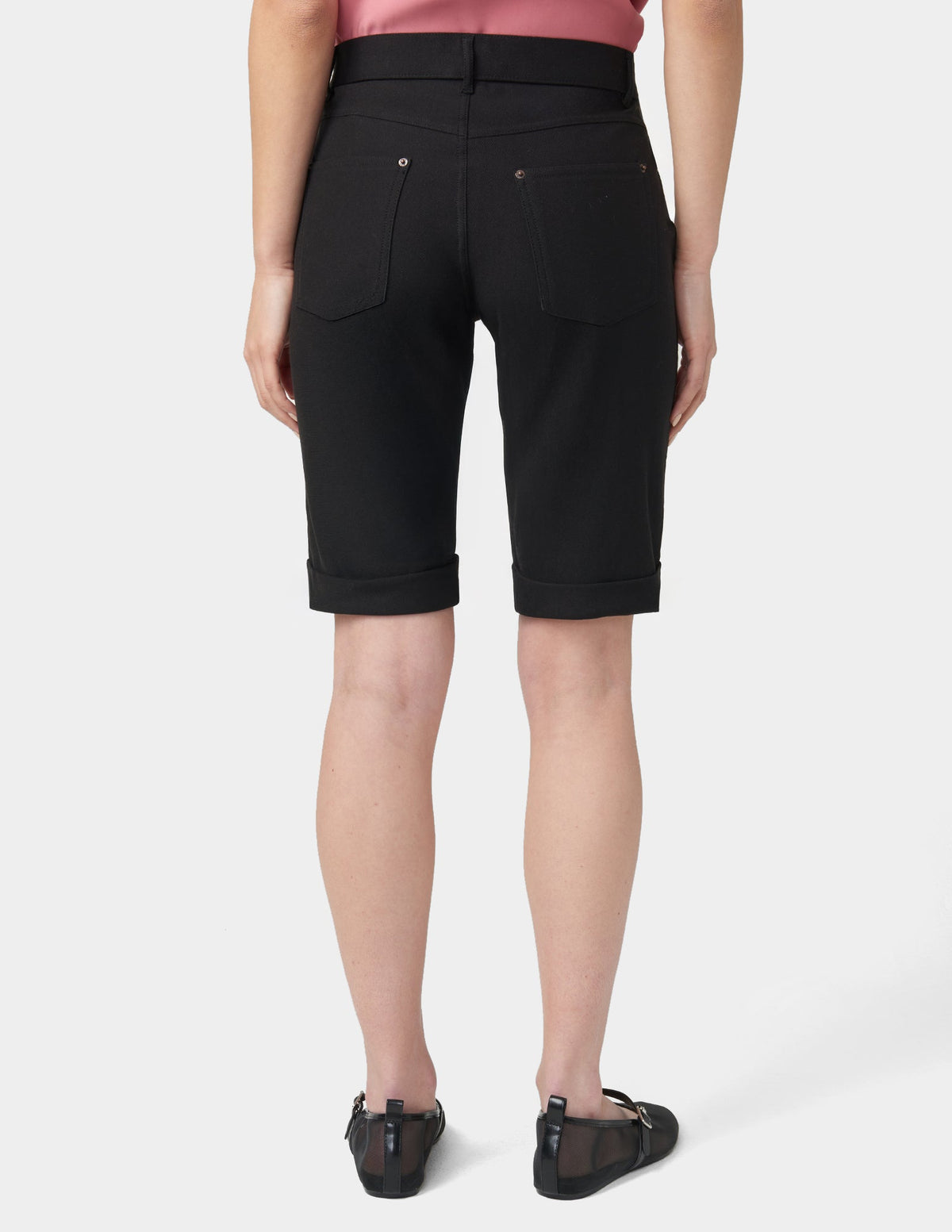 Cuffed Essential Denim Short - Black | Hue