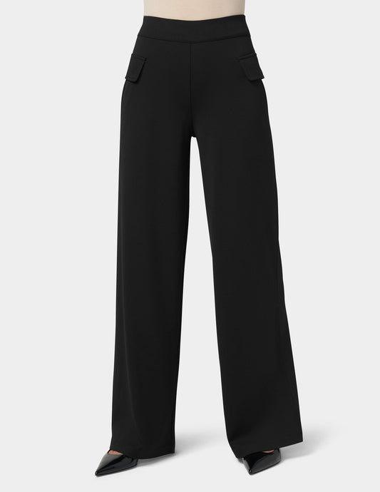 Ponte Wide Leg Pant - Black | Hue