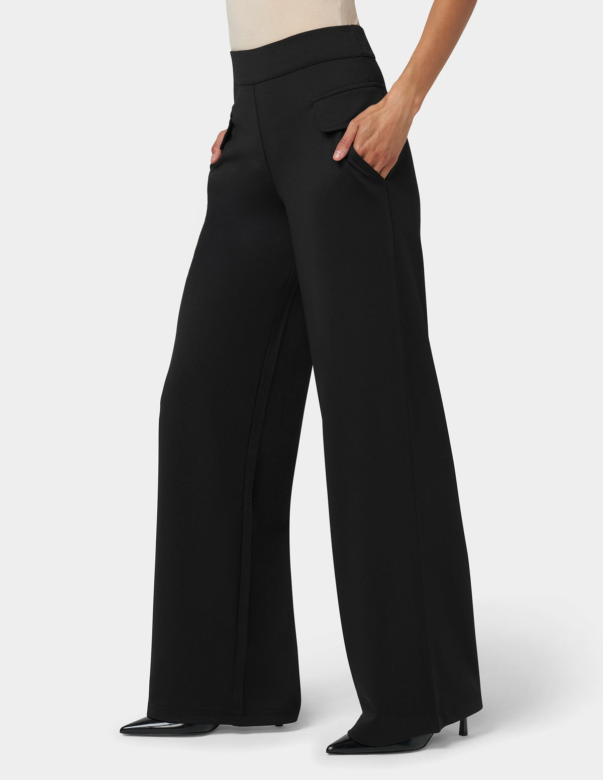 Ponte Wide Leg Pant - Black | Hue