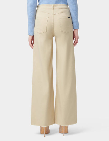 Frayed Edge Wide Leg Denim - Ecru | Hue