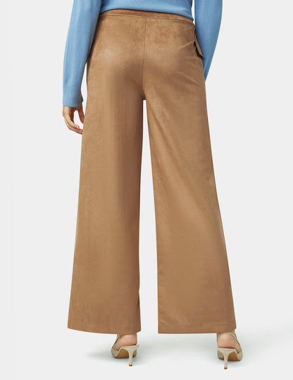 Suede Wide Leg Pant - Tobacco Brown | Hue