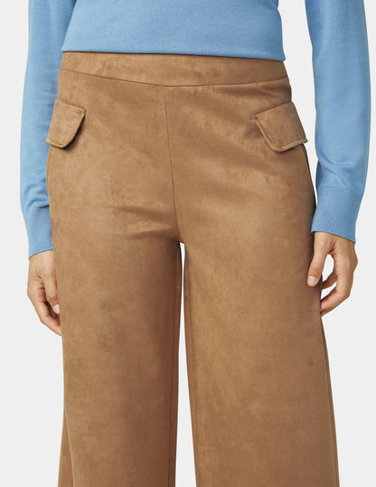 Suede Wide Leg Pant - Tobacco Brown | Hue