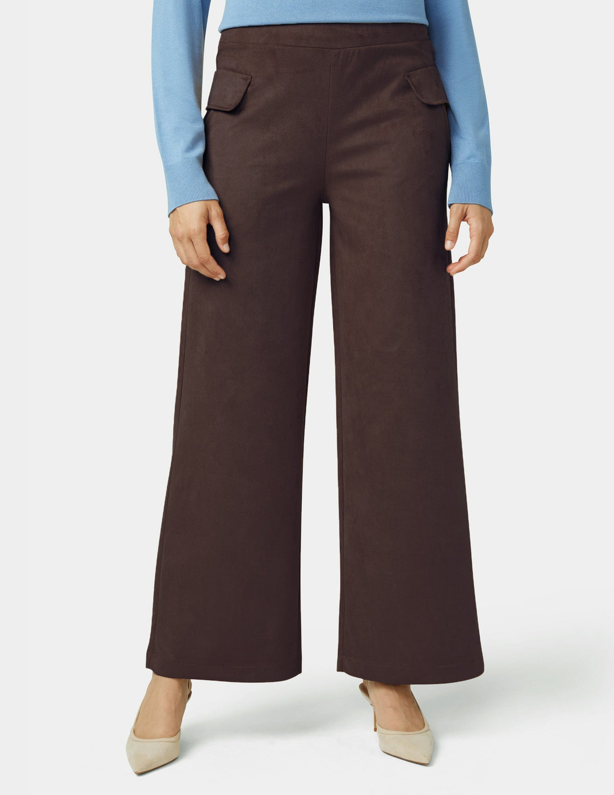 Suede Wide Leg Pant - Coffee Bean | Hue