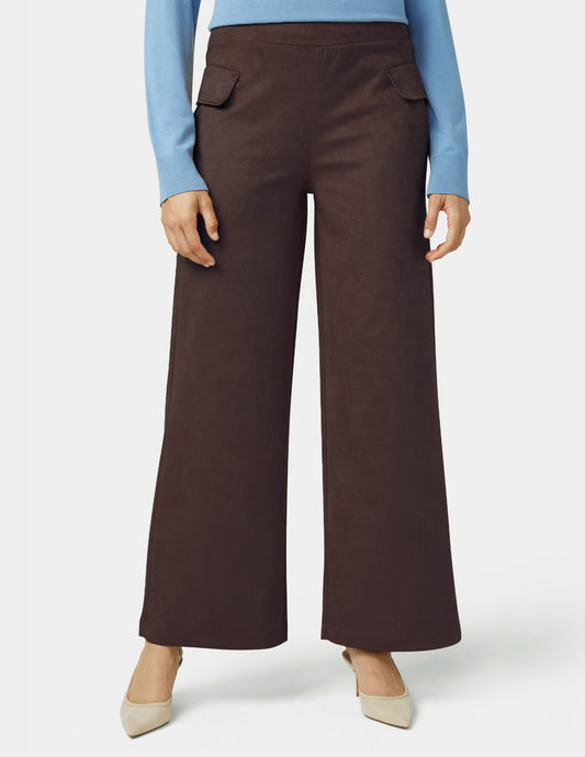 Suede Wide Leg Pant - Coffee Bean | Hue