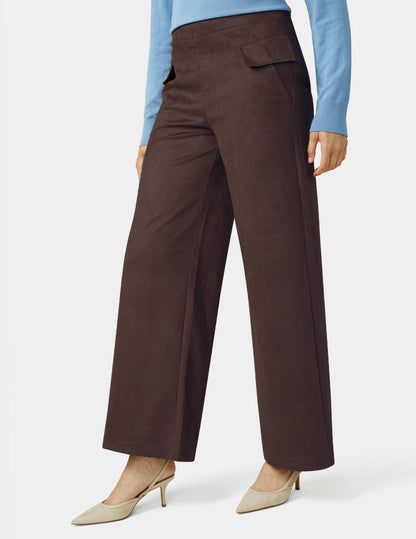 Suede Wide Leg Pant - Coffee Bean | Hue