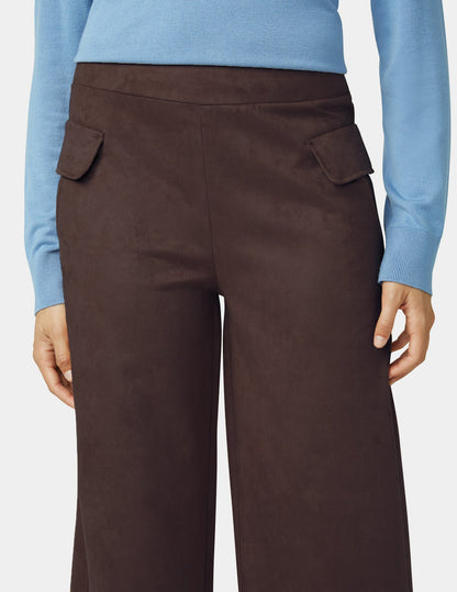 Suede Wide Leg Pant - Coffee Bean | Hue