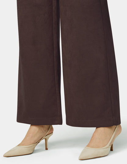Suede Wide Leg Pant - Coffee Bean | Hue