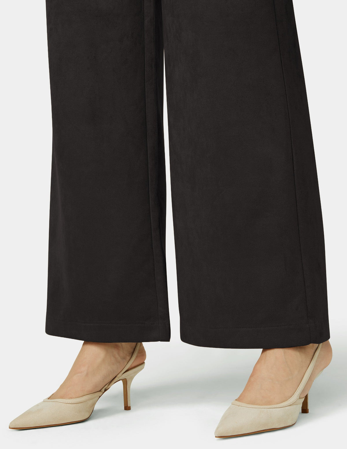 Suede Wide Leg Pant - Black | Hue