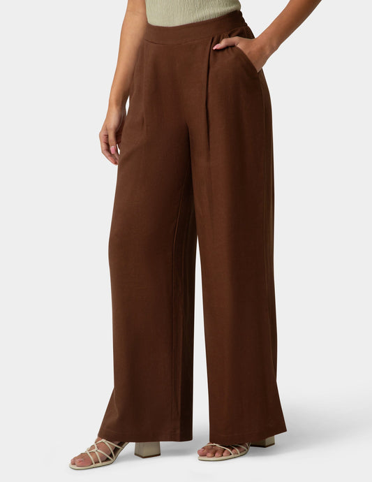 Coastal Linen Palazzo Pant - Shaved Chocolate | Hue