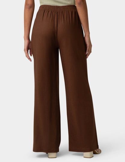 Coastal Linen Palazzo Pant - Shaved Chocolate | Hue