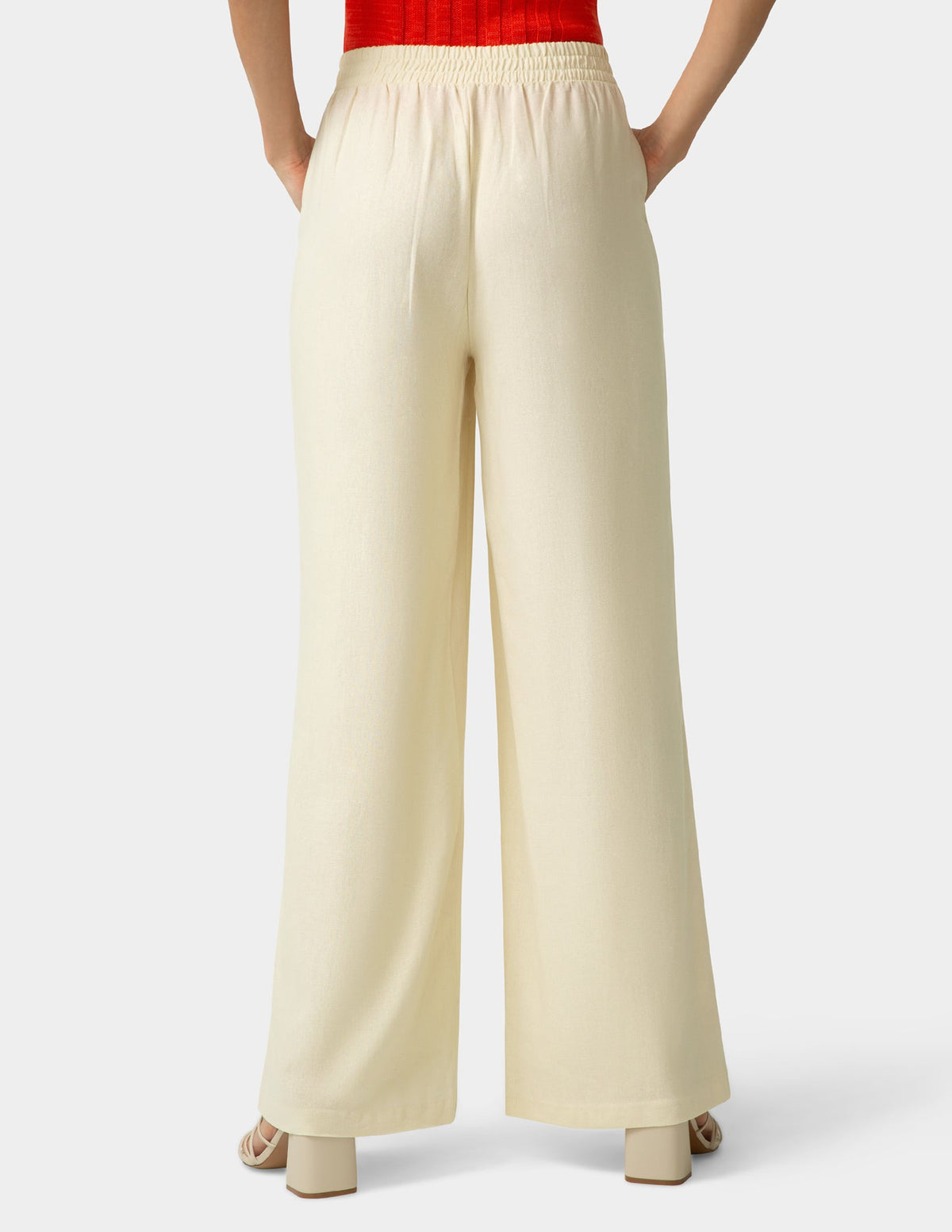 Coastal Linen Palazzo Pant - Ecru | Hue