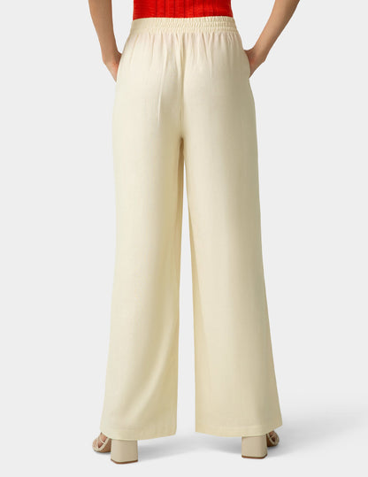 Coastal Linen Palazzo Pant - Ecru | Hue