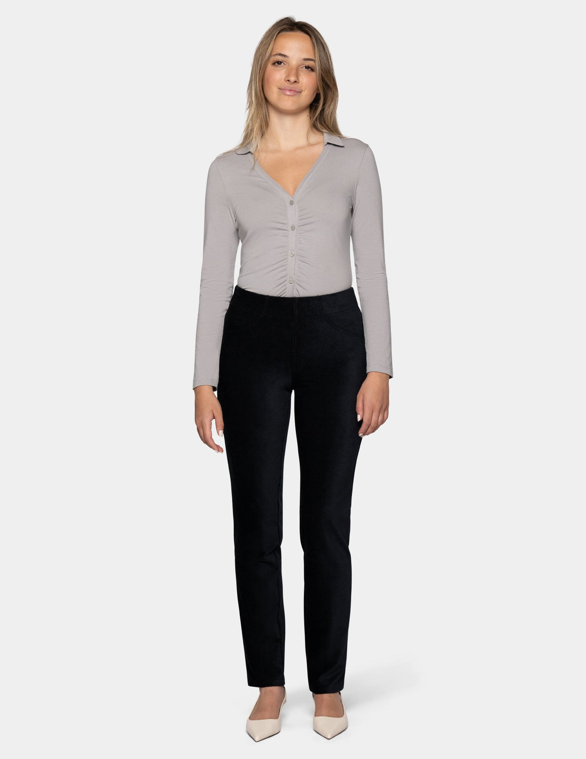 Classic Corduroy Pant - Black | Hue