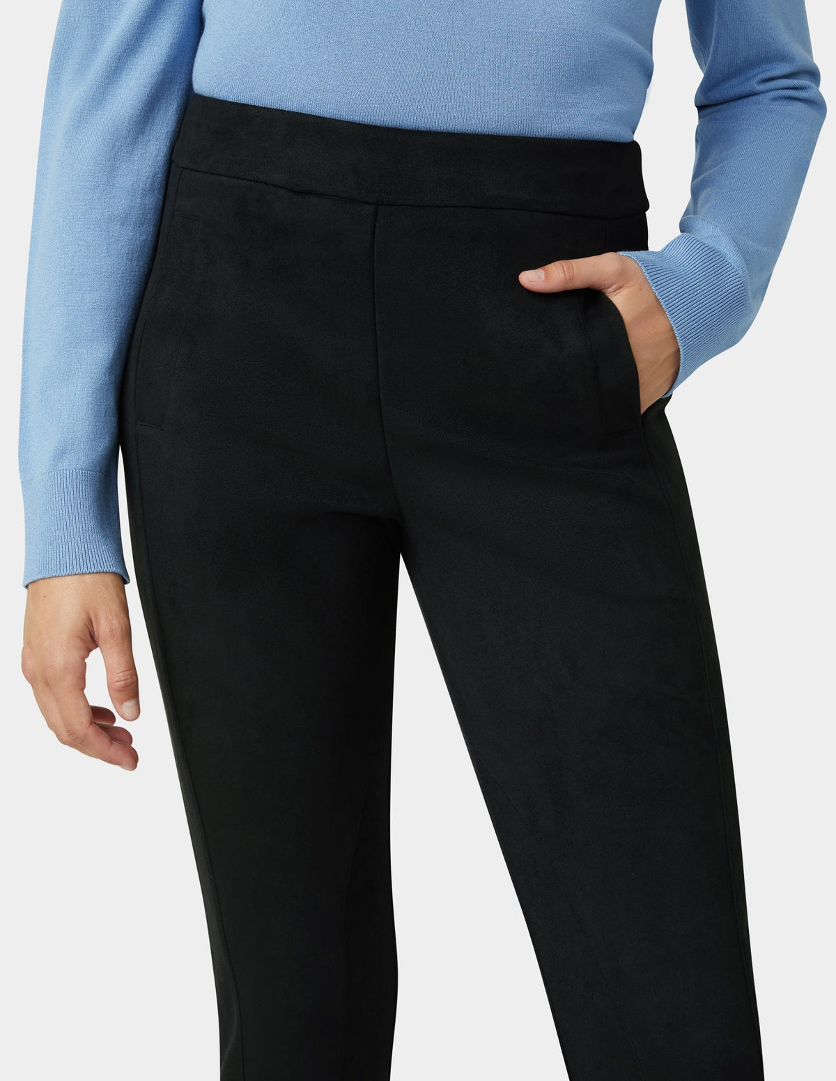 Ride or Die Suede Pull-On Pant - Black | Hue