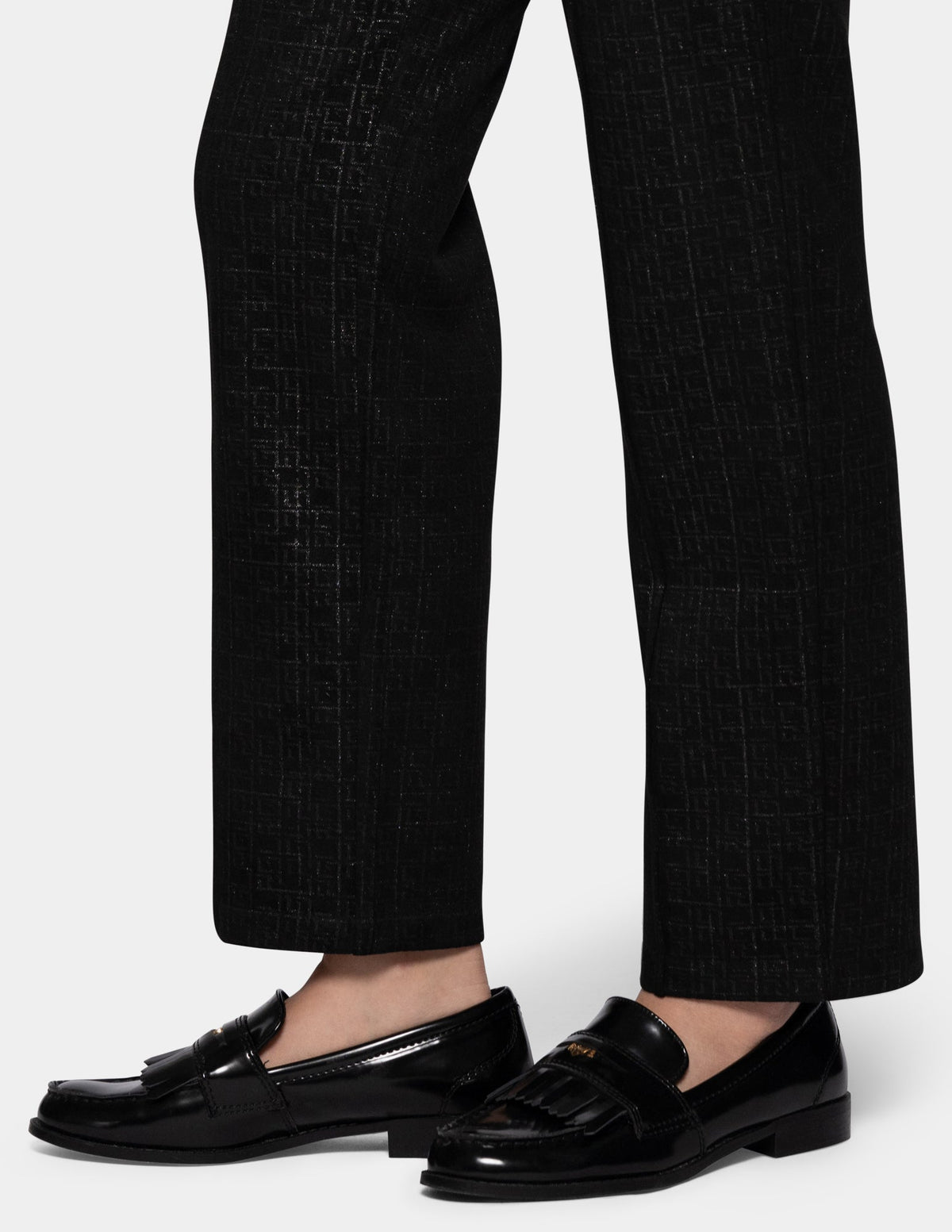 Faux Suede Metallic Geo Pant - Black | Hue