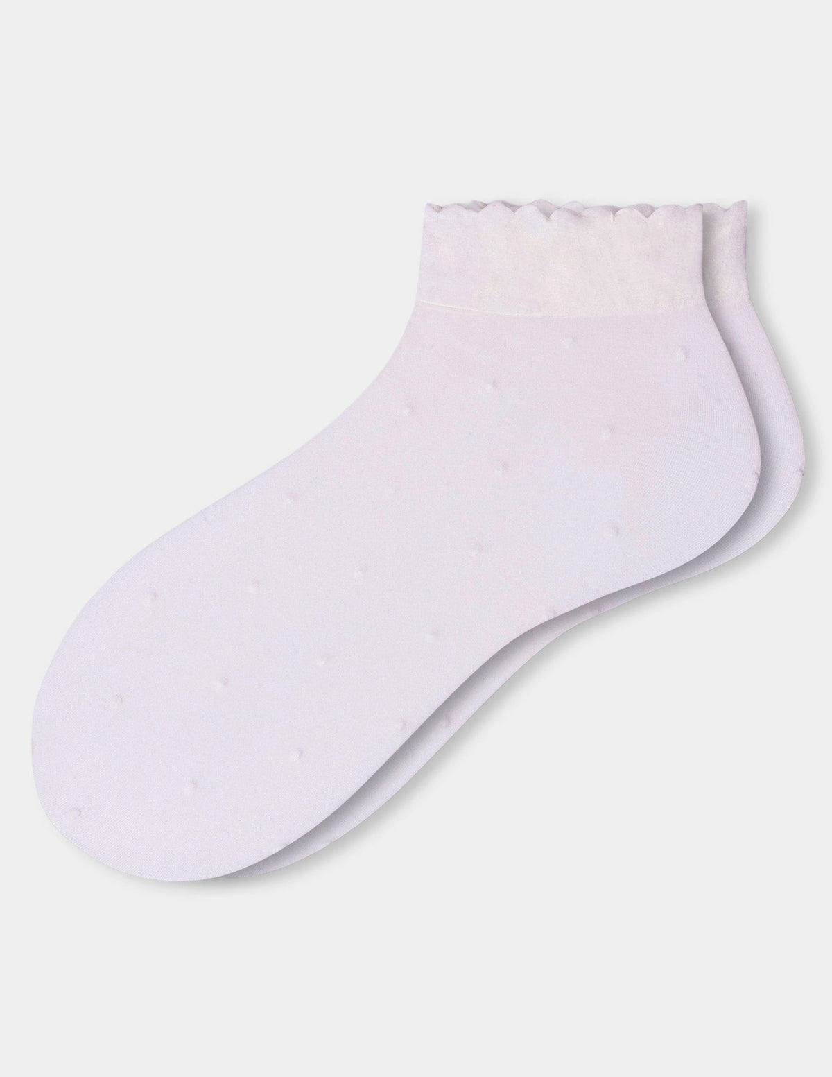 Sheer Pindot Anklet - Ivory | Hue