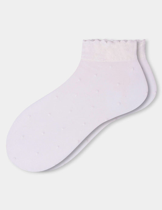 Sheer Pindot Anklet - Ivory | Hue