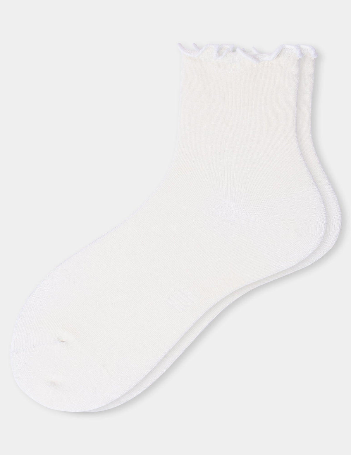 Ruffle Edge Ankle Sock - Ivory | Hue