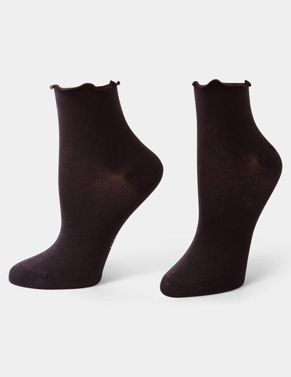 Ruffle Edge Ankle Sock - Java | Hue