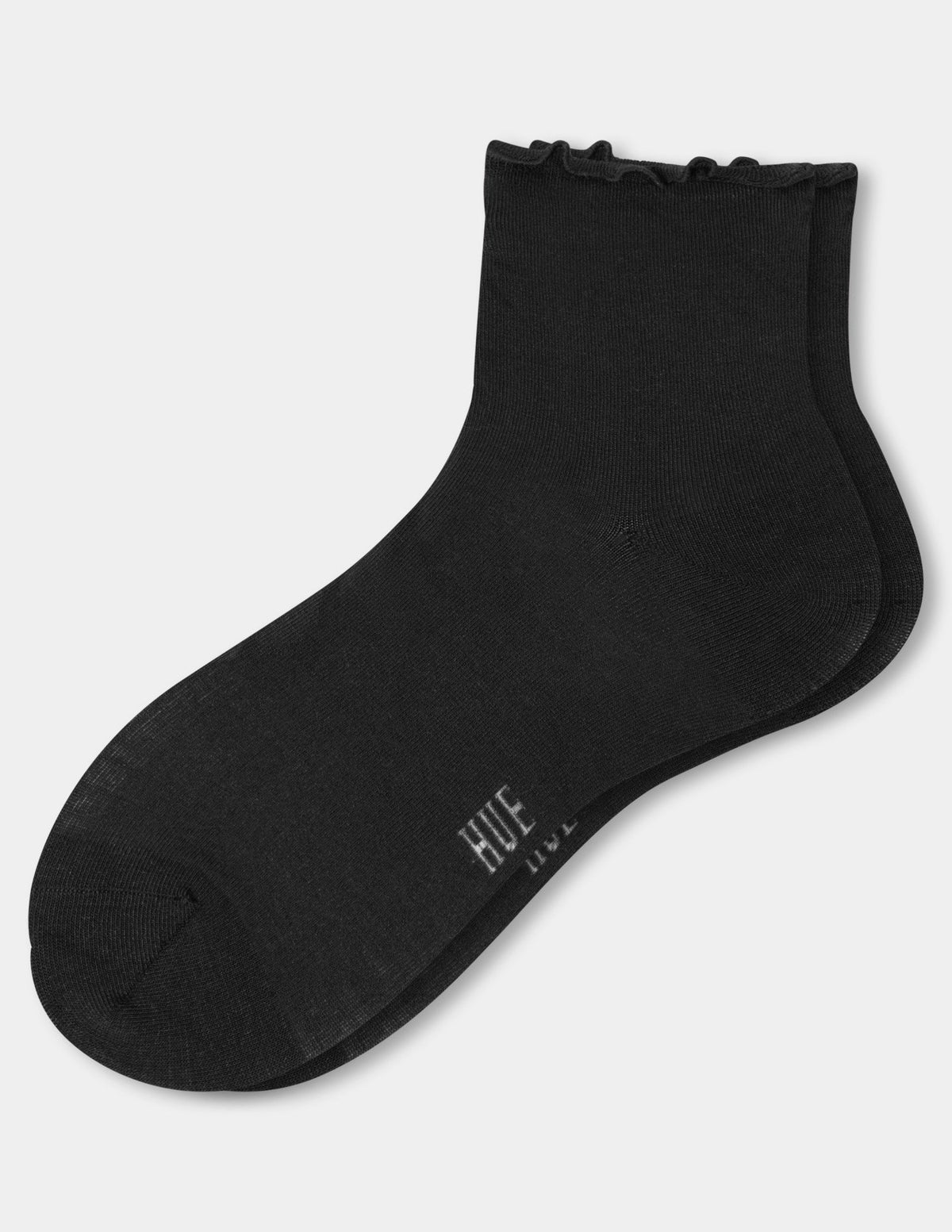 Ruffle Edge Ankle Sock - Black | Hue