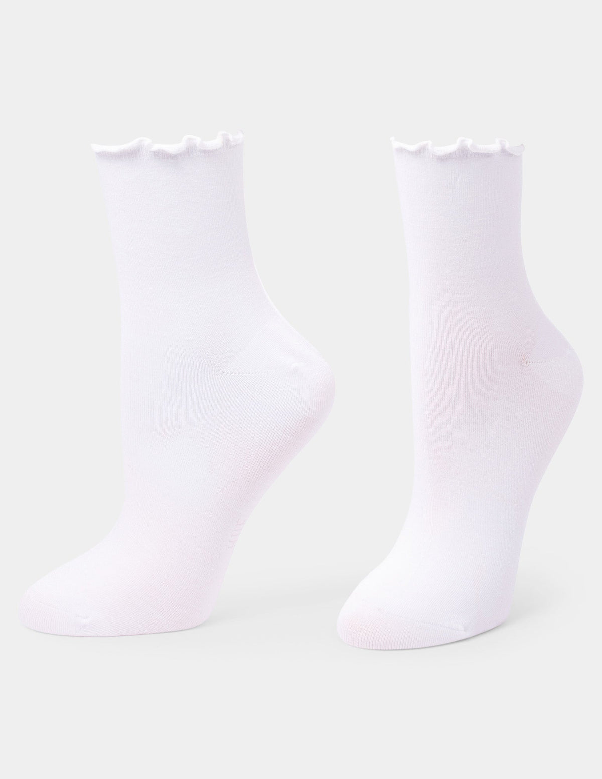 Ruffle Edge Ankle Sock 3 Pair Pack - White | Hue
