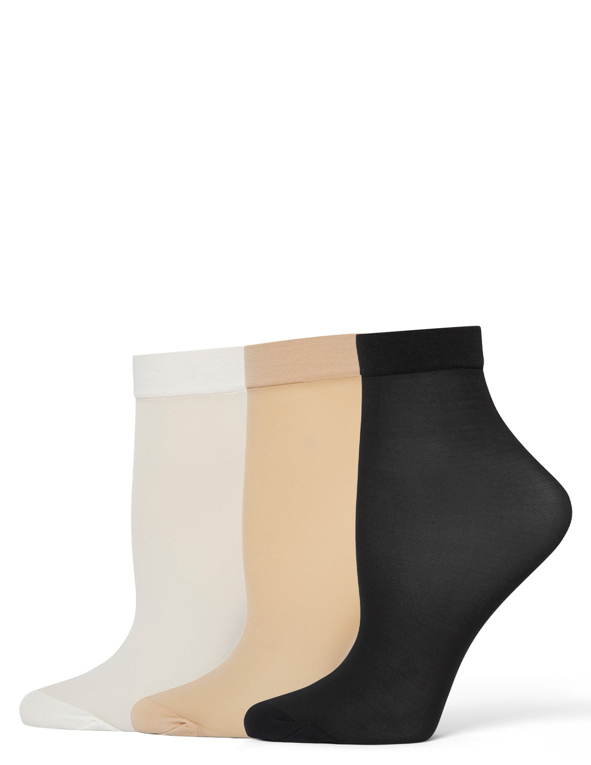 Sheer Anklet 3 Pair Pack - Asst | Hue